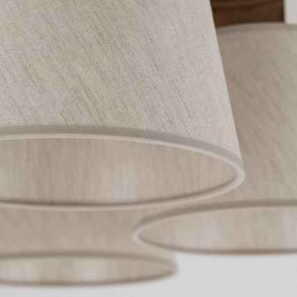 Brilagi - Ytmonterad taklampa LATTE 5xE27/15W/230V furu/krämvit