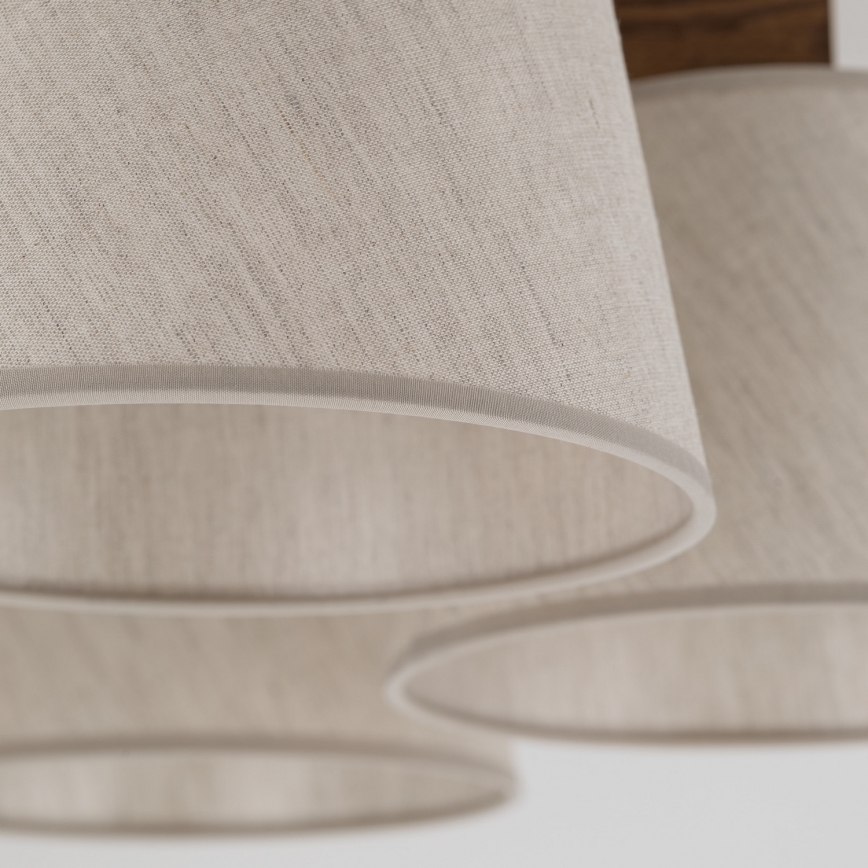 Brilagi - Ytmonterad taklampa LATTE 5xE27/15W/230V furu/krämvit