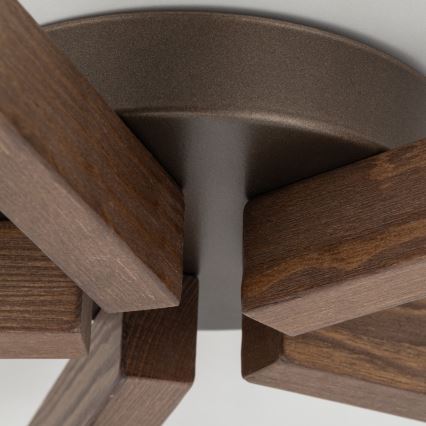 Brilagi - Ytmonterad taklampa LATTE 5xE27/15W/230V furu/mix