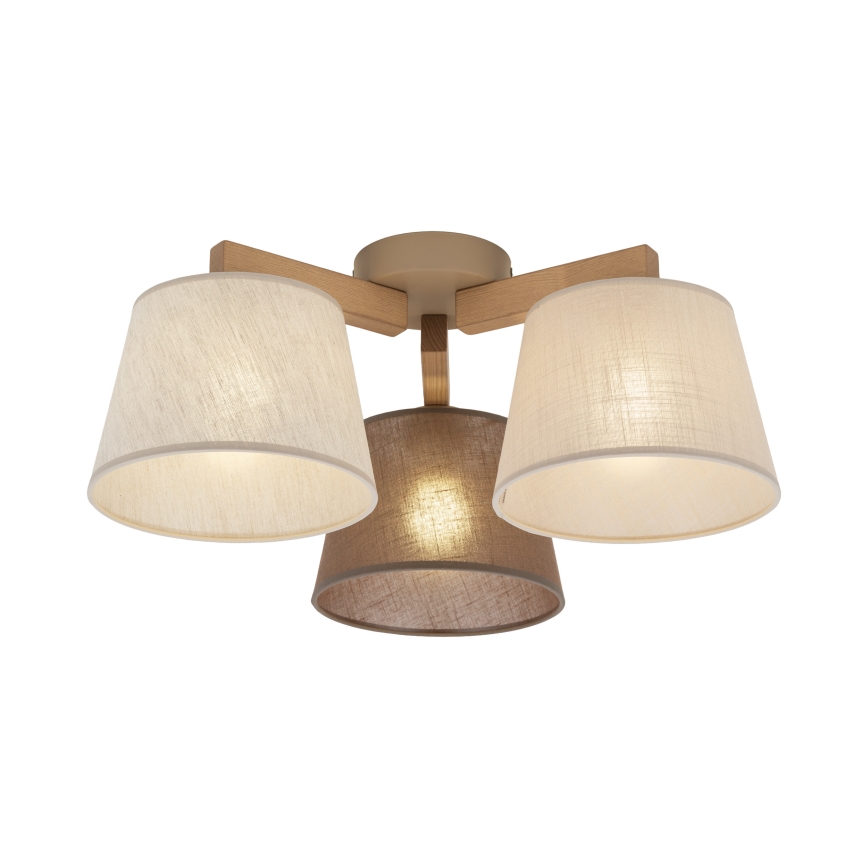 Brilagi - Ytmonterad taklampa LATTE SABIA 3xE27/15W/230V furu/mix