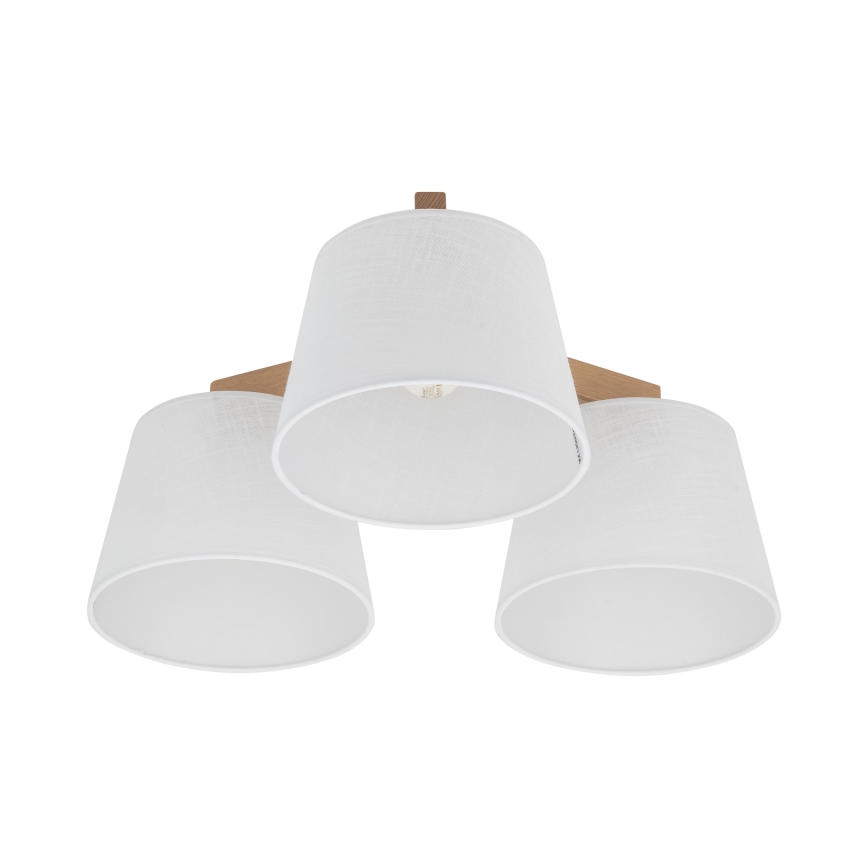 Brilagi - Ytmonterad taklampa LATTE SABIA 3xE27/15W/230V furu/vit