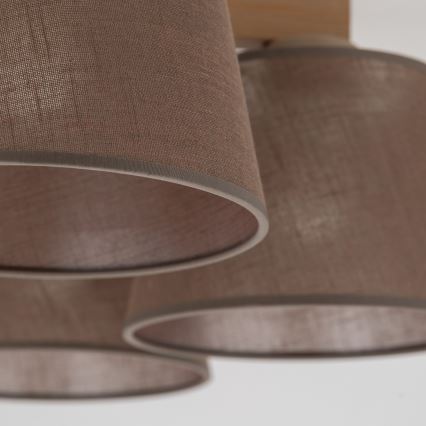 Brilagi - Ytmonterad taklampa LATTE SABIA 5xE27/15W/230V furu/brun