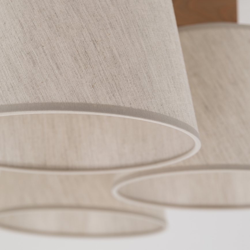 Brilagi - Ytmonterad taklampa LATTE SABIA 5xE27/15W/230V furu/krämfärgad