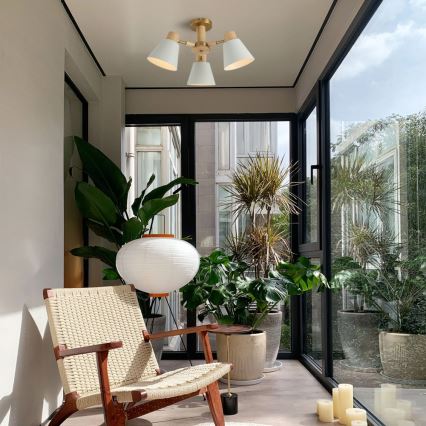 Brilagi - Ytmonterad taklampa LUND WOOD 3xE27/40W/230V Ø 50 cm, trä