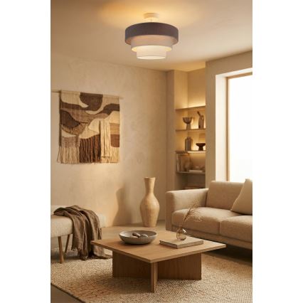 Brilagi - Ytmonterad taklampa LUNETA 1xE27/60W/230V Ø 40 cm grå/krämvit/vit