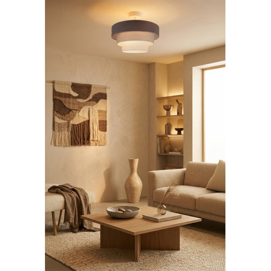 Brilagi - Ytmonterad taklampa LUNETA 1xE27/60W/230V Ø 40 cm grå/krämvit/vit