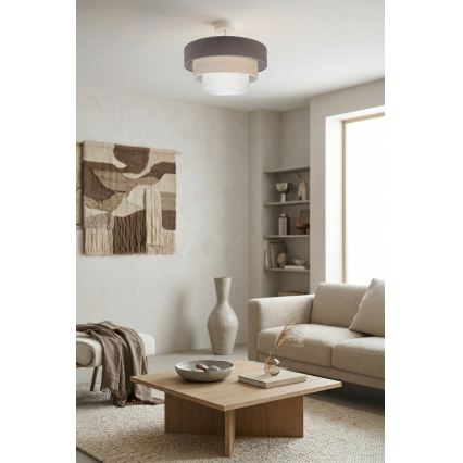 Brilagi - Ytmonterad taklampa LUNETA 1xE27/60W/230V Ø 40 cm grå/krämvit/vit
