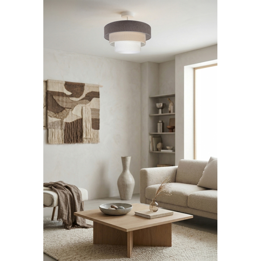 Brilagi - Ytmonterad taklampa LUNETA 1xE27/60W/230V Ø 40 cm grå/krämvit/vit