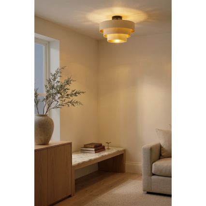 Brilagi - Ytmonterad taklampa LUNETA 1xE27/60W/230V Ø 40 cm, krämvit/guld