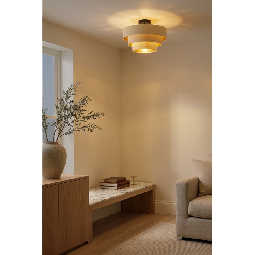Brilagi - Ytmonterad taklampa LUNETA 1xE27/60W/230V Ø 40 cm, krämvit/guld