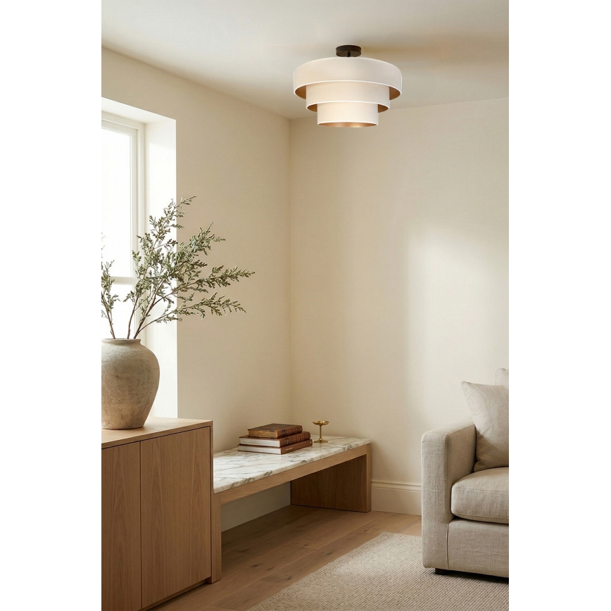 Brilagi - Ytmonterad taklampa LUNETA 1xE27/60W/230V Ø 40 cm, krämvit/guld