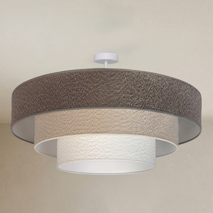 Brilagi - Ytmonterad taklampa LUNETA 3xE27/60W/230V Ø 80 cm grå/krämvit/vit