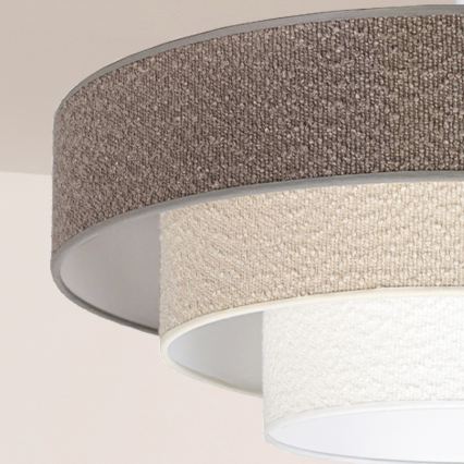 Brilagi - Ytmonterad taklampa LUNETA 3xE27/60W/230V Ø 80 cm grå/krämvit/vit