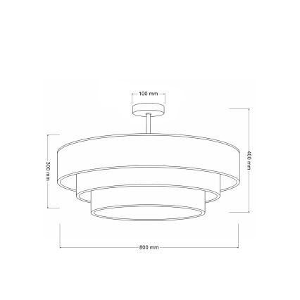 Brilagi - Ytmonterad taklampa LUNETA 3xE27/60W/230V Ø 80 cm grå/krämvit/vit