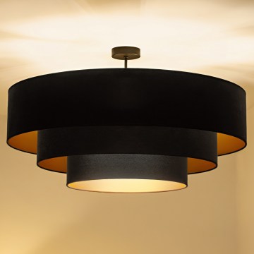 Brilagi - Ytmonterad taklampa LUNETA 3xE27/60W/230V Ø 80 cm svart/guld