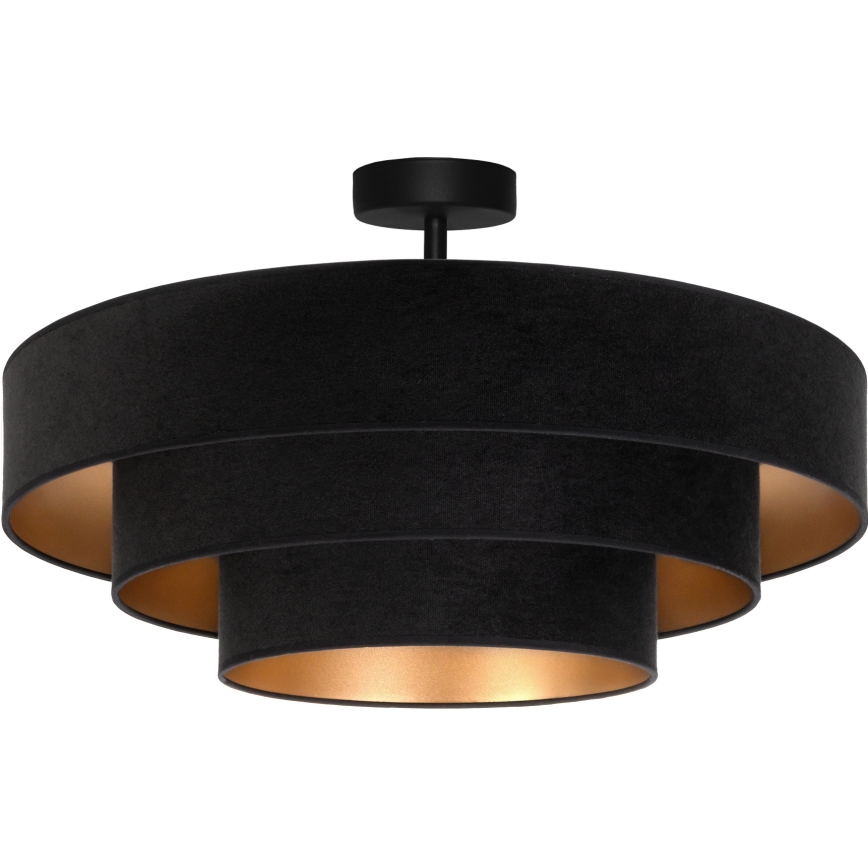 Brilagi - Ytmonterad taklampa LUNETA 3xE27/60W/230V Ø 80 cm svart/guld
