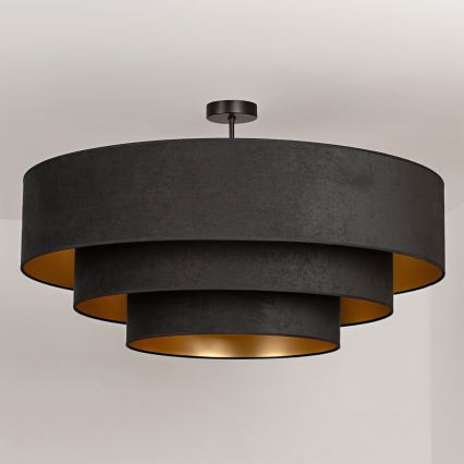 Brilagi - Ytmonterad taklampa LUNETA 3xE27/60W/230V Ø 80 cm svart/guld