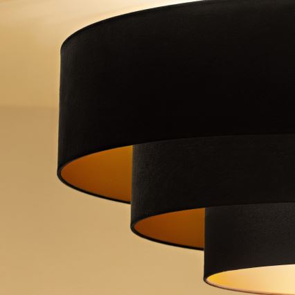 Brilagi - Ytmonterad taklampa LUNETA 3xE27/60W/230V Ø 80 cm svart/guld