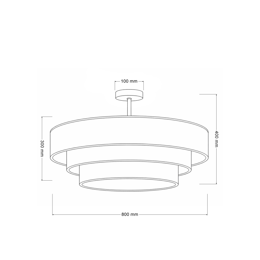 Brilagi - Ytmonterad taklampa LUNETA 3xE27/60W/230V Ø 80 cm svart/guld