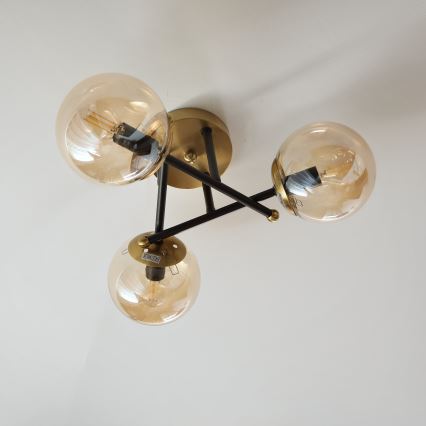 Brilagi - Ytmonterad taklampa MALIVA 3xE14/15W/230V, guld