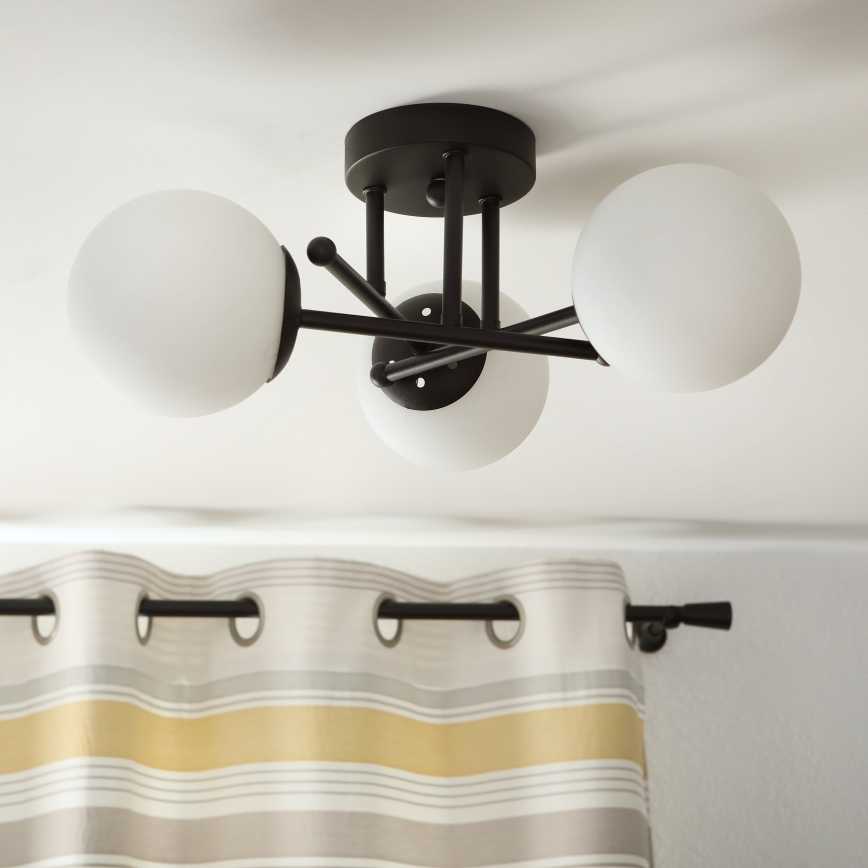 Brilagi - Ytmonterad taklampa MALIVA 3xE14/15W/230V svart/vit