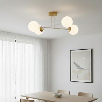 Brilagi - Ytmonterad taklampa MALIVA 4xE14/15W/230V guld/vit