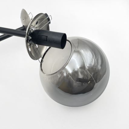 Brilagi - Ytmonterad taklampa MALIVA 4xE14/15W/230V matt krom/rökt glas