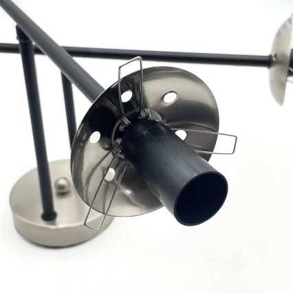 Brilagi - Ytmonterad taklampa MALIVA 4xE14/15W/230V matt krom/rökt glas