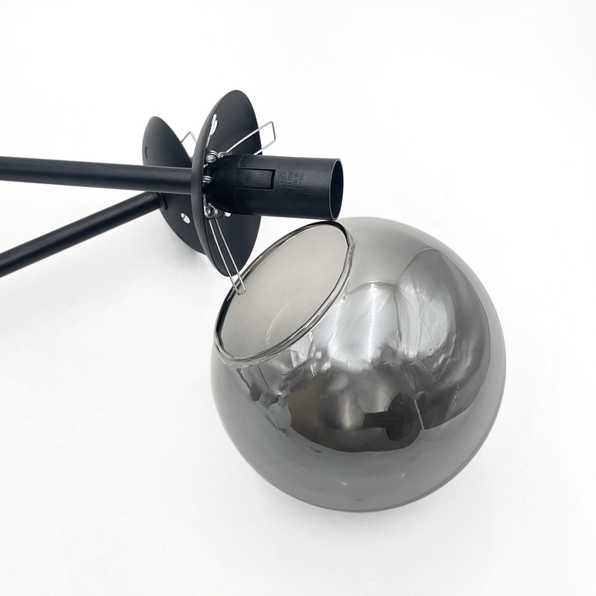 Brilagi - Ytmonterad taklampa MALIVA 4xE14/15W/230V svart/rökfärgad