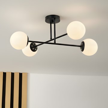 Brilagi - Ytmonterad taklampa MALIVA 4xE14/15W/230V svart/vit