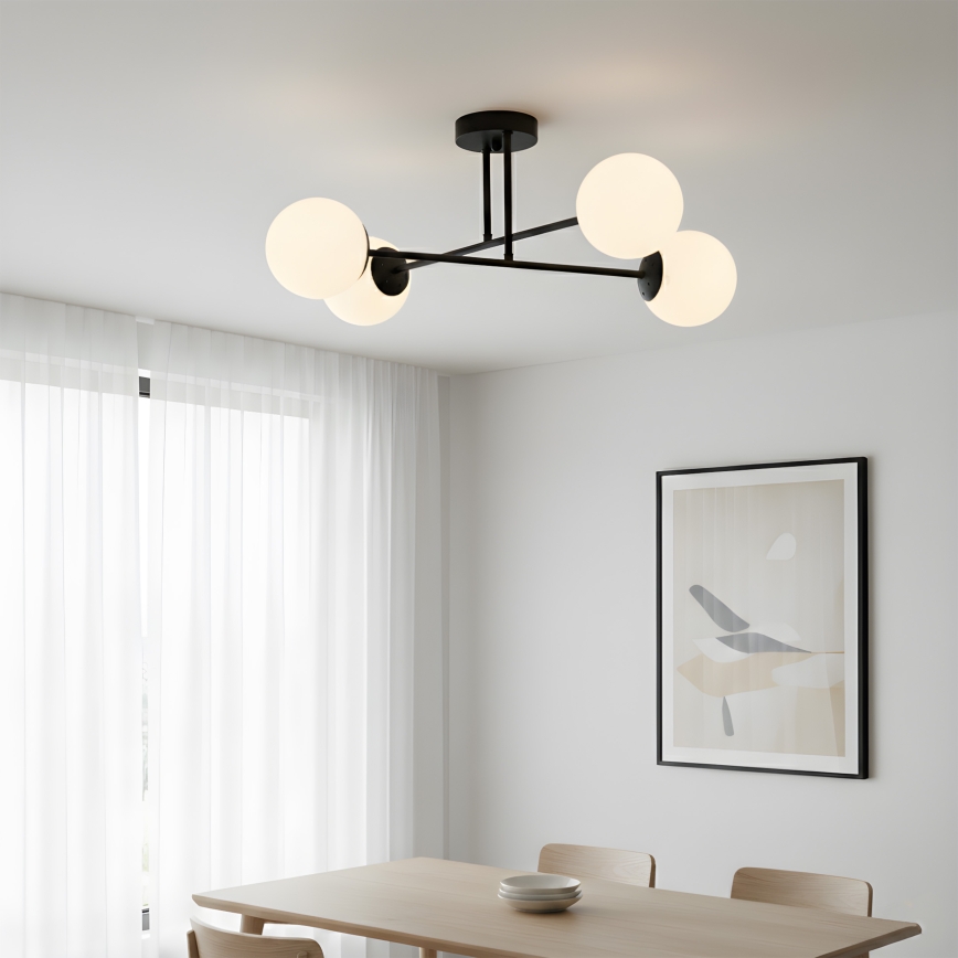 Brilagi - Ytmonterad taklampa MALIVA 4xE14/15W/230V svart/vit