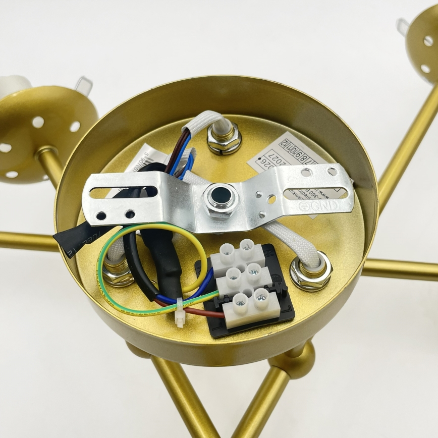 Brilagi - Ytmonterad taklampa MALIVA 6xE14/15W/230V guld/vit