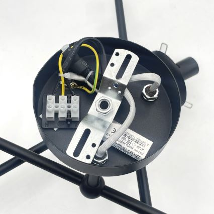 Brilagi - Ytmonterad taklampa MALIVA 6xE14/15W/230V svart/vit