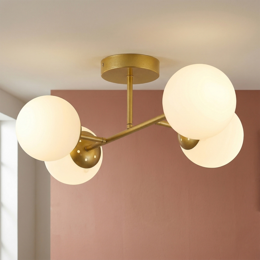 Brilagi - Ytmonterad taklampa MALONY 4xE14/20W/230V guld