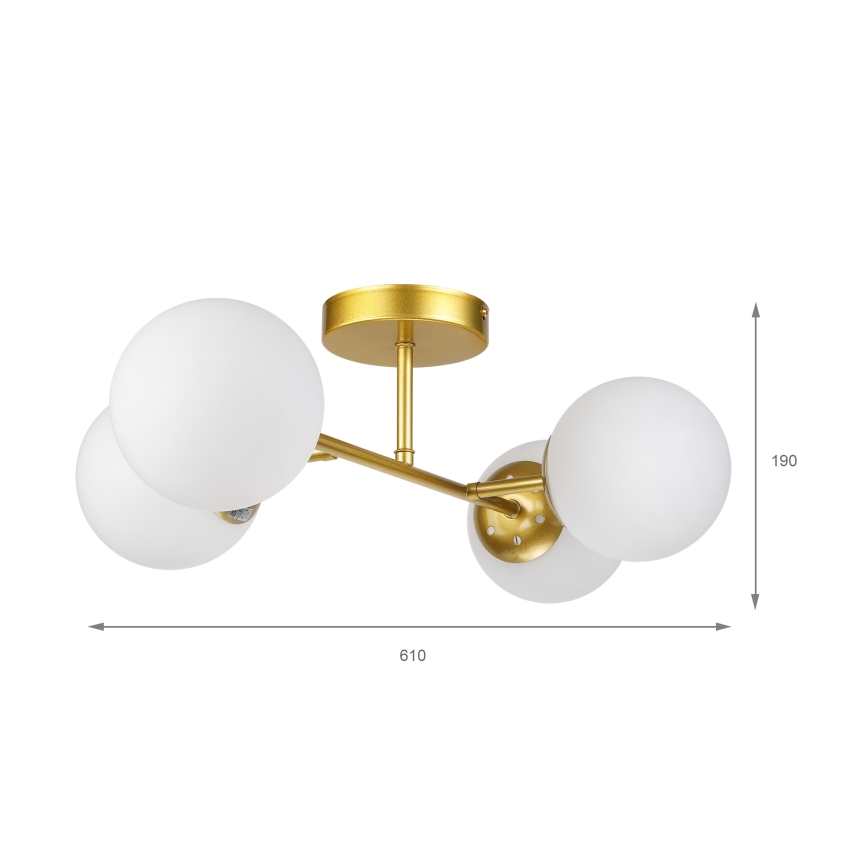 Brilagi - Ytmonterad taklampa MALONY 4xE14/20W/230V guld