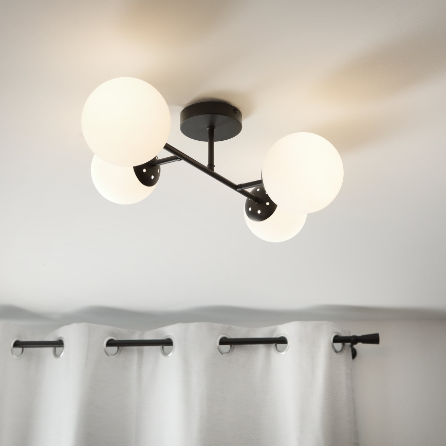 Brilagi - Ytmonterad taklampa MALONY 4xE14/20W/230V svart