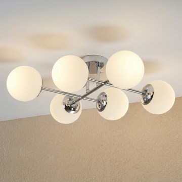 Brilagi - Ytmonterad taklampa MALONY 6xE14/20W/230V blank krom