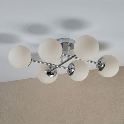 Brilagi - Ytmonterad taklampa MALONY 6xE14/20W/230V blank krom