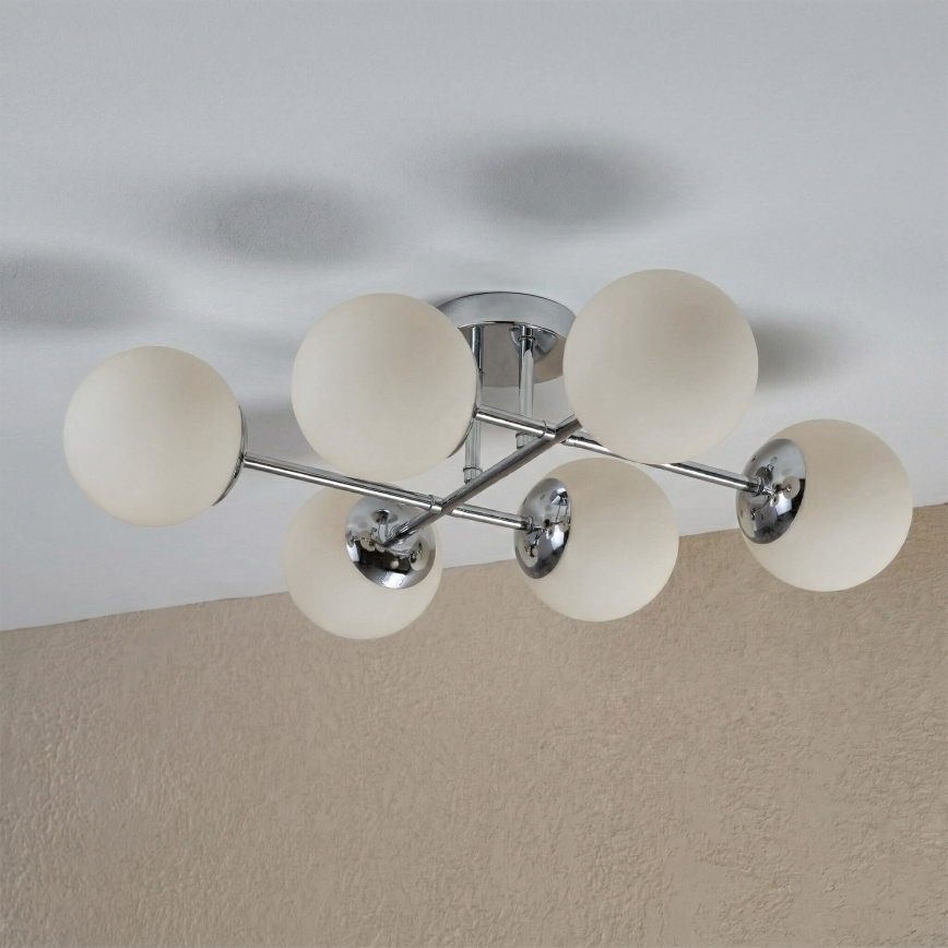 Brilagi - Ytmonterad taklampa MALONY 6xE14/20W/230V blank krom