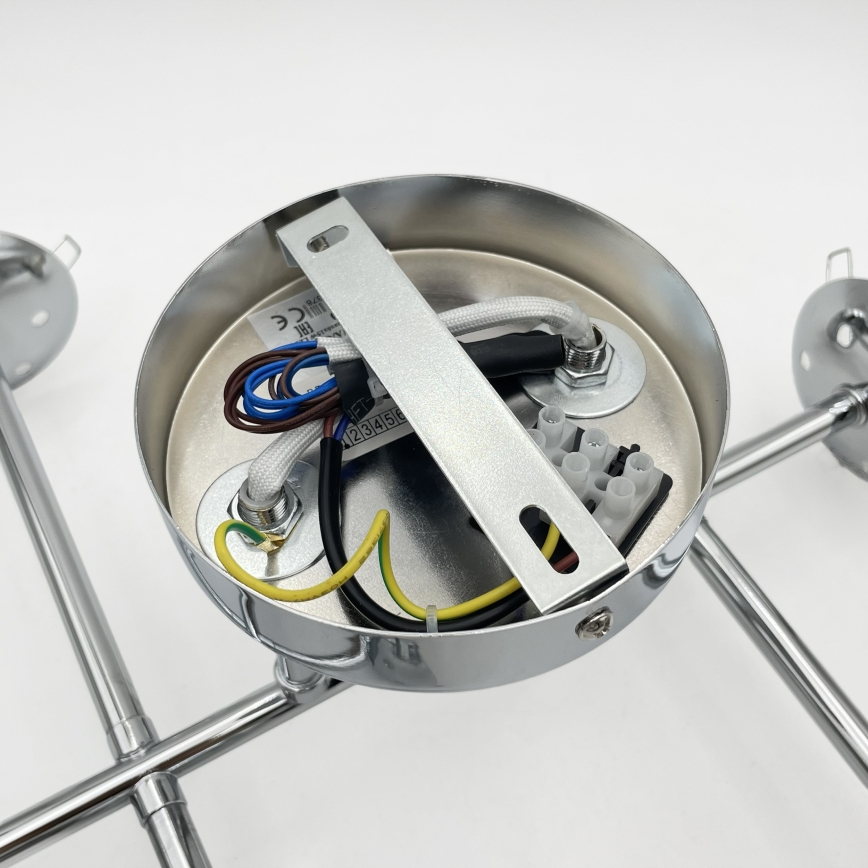 Brilagi - Ytmonterad taklampa MALONY 6xE14/20W/230V blank krom