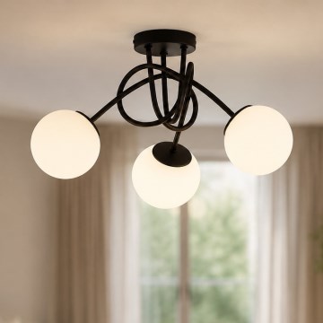 BRILAGI - Ytmonterad taklampa MILO 3xE27/60W/230V svart
