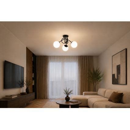 BRILAGI - Ytmonterad taklampa MILO 3xE27/60W/230V svart