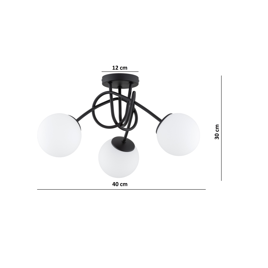BRILAGI - Ytmonterad taklampa MILO 3xE27/60W/230V svart