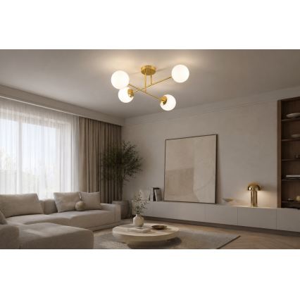 BRILAGI - Ytmonterad taklampa MILO 4xE27/60W/230V guld