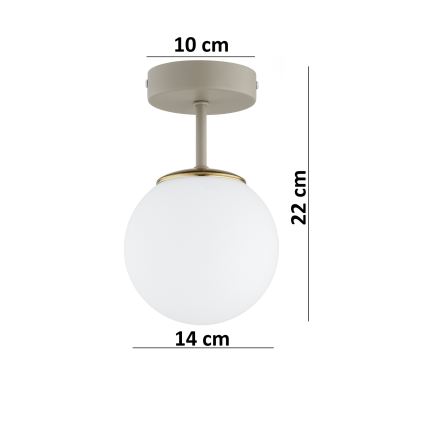 Brilagi - Ytmonterad taklampa MILO ECRU 1xE27/60W/230V beige/guld