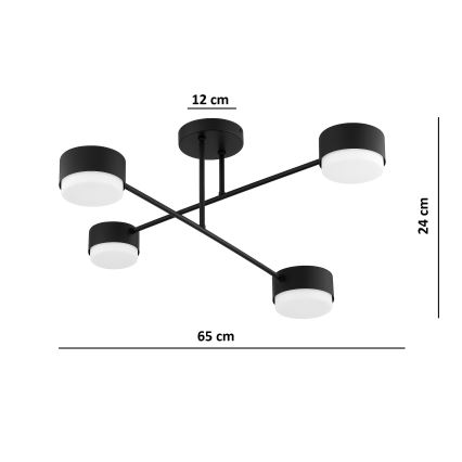 Brilagi - Ytmonterad taklampa MONO 4xGX53/12W/230V svart