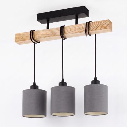 BRILAGI - Ytmonterad taklampa NUBILA 3xE27/60W/230V furu/antracit