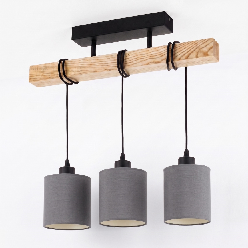 BRILAGI - Ytmonterad taklampa NUBILA 3xE27/60W/230V furu/antracit