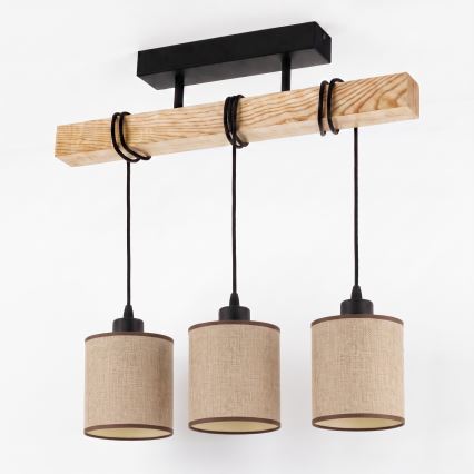 BRILAGI - Ytmonterad taklampa NUBILA 3xE27/60W/230V furu/brun