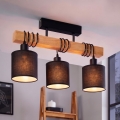 BRILAGI - Ytmonterad taklampa NUBILA 3xE27/60W/230V furu/svart